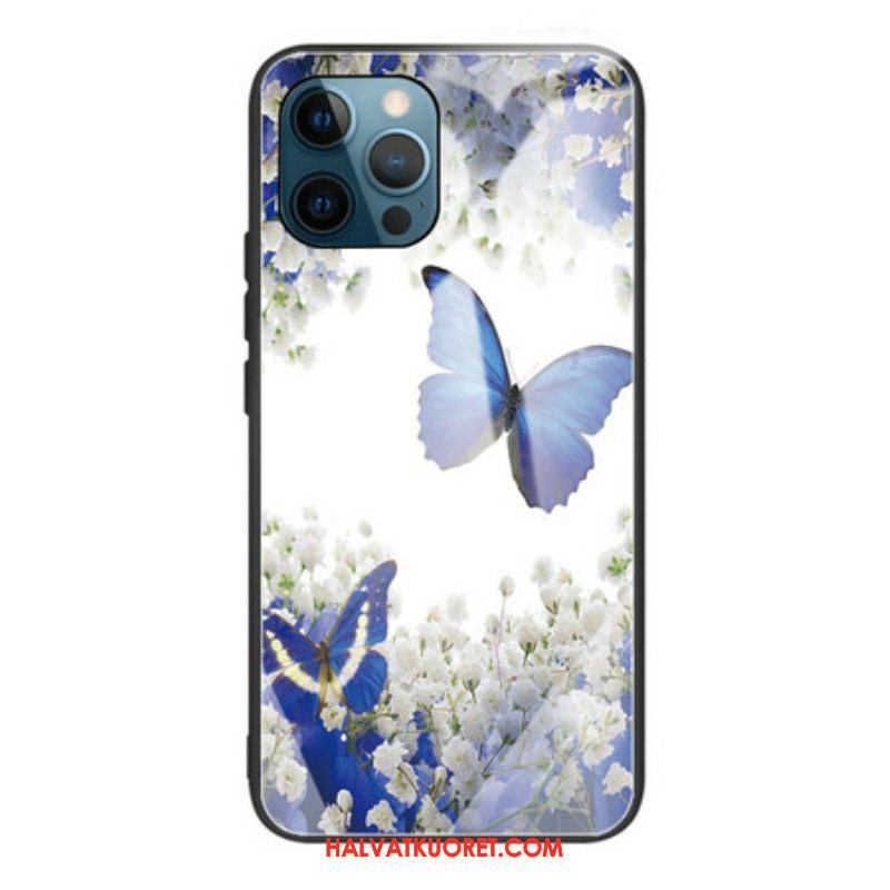 Kuori iPhone 13 Pro Butterflies Design Karkaistu Lasi