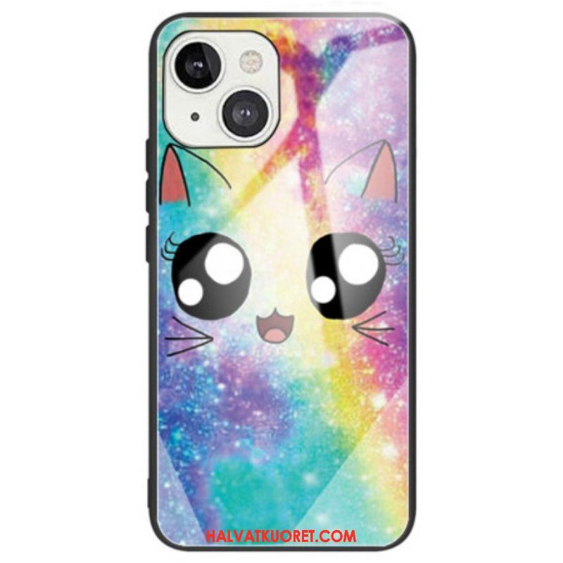 Kuori iPhone 14 Deco Cat Karkaistu Lasi