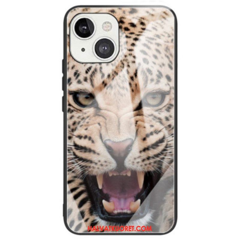 Kuori iPhone 14 Leopard Karkaistu Lasi