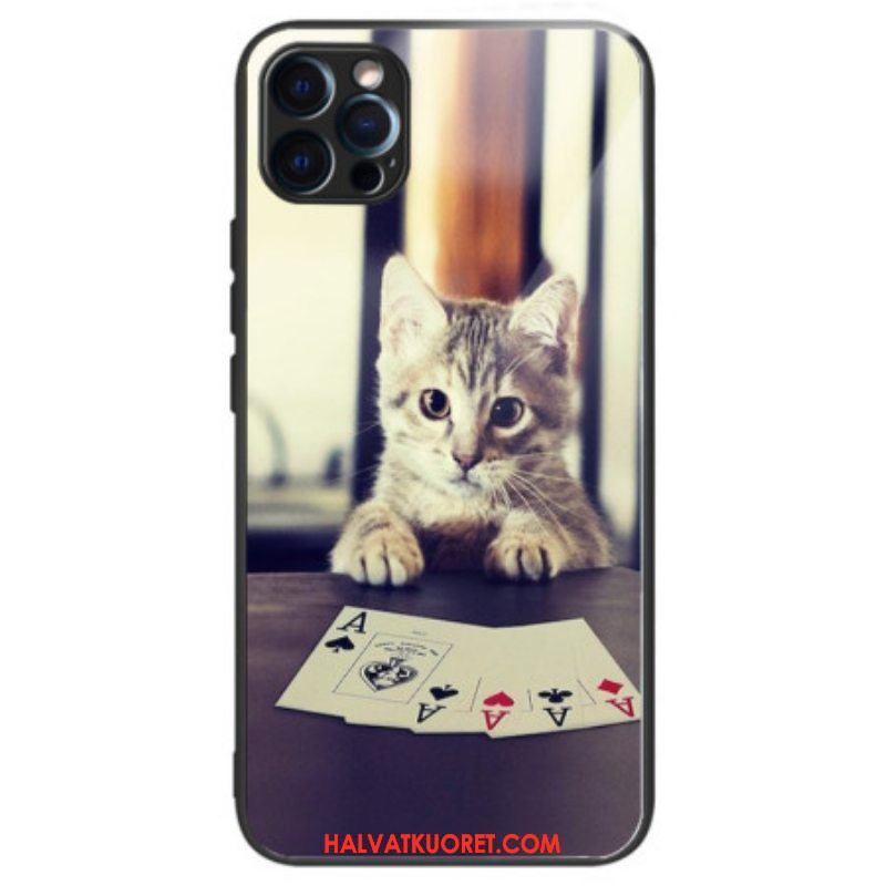 Kuori iPhone 14 Pro Max Poker Cat Karkaistu Lasi
