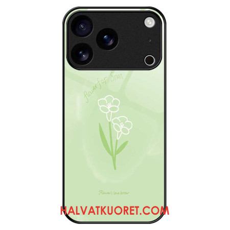 Kuori iPhone 17 Pro Max Karkaistusta Lasista Valmistetut Kukat