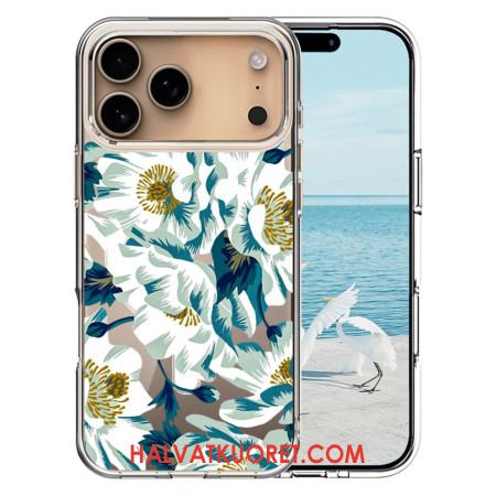 Kuori iPhone 17 Pro Max Magsafe-yhteensopiva Valkoiset Kukat Suojakuori