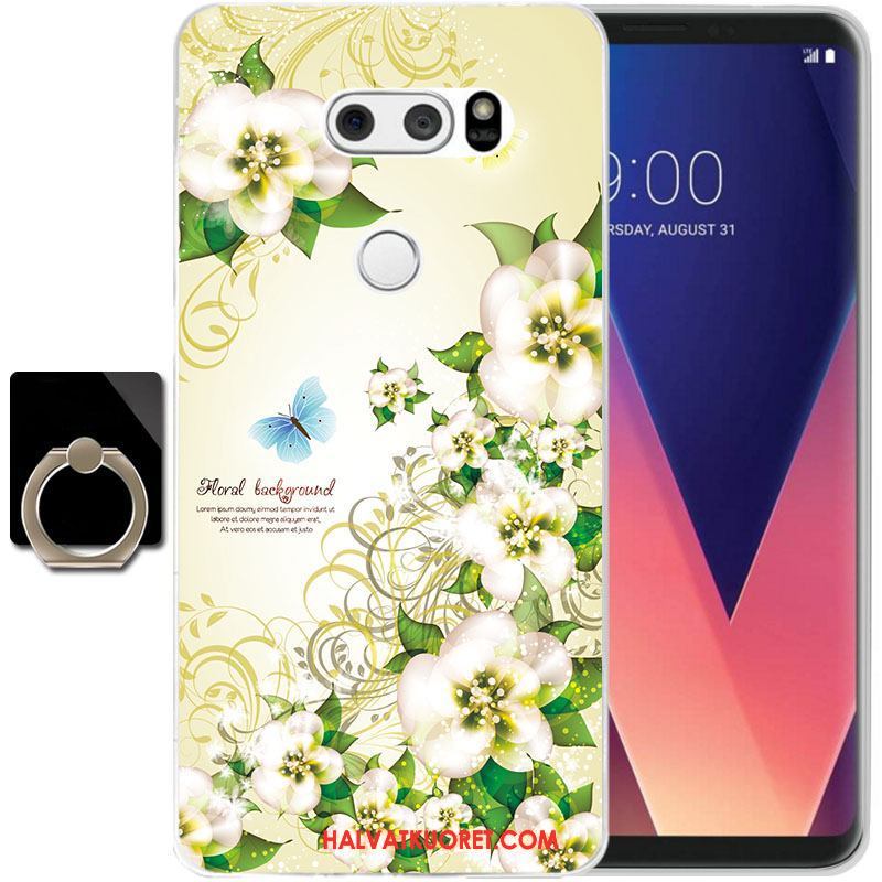 Lg V30 Kuoret Silikoni Suojaus Läpinäkyvä, Lg V30 Kuori Puhelimen Keltainen