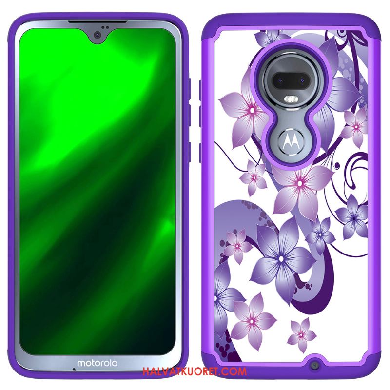 Moto G7 Kuoret Puhelimen Nahka Maalaus, Moto G7 Kuori Violetti Robotti