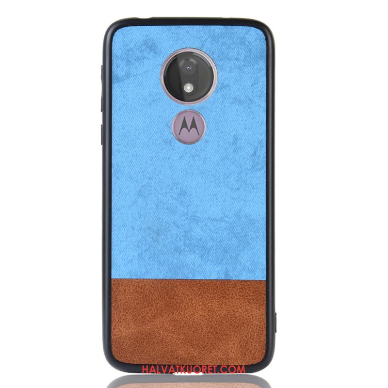 Moto G7 Power Kuoret Murtumaton Pesty Suede, Moto G7 Power Kuori Sininen All Inclusive