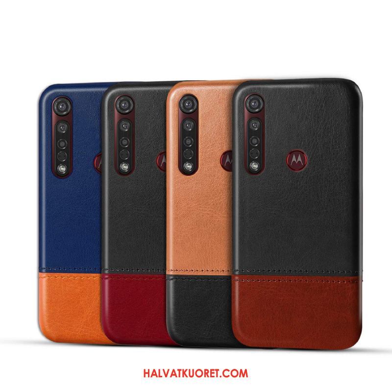 Moto G8 Plus Kuoret Musta Nahkakotelo, Moto G8 Plus Kuori Luova Puhelimen