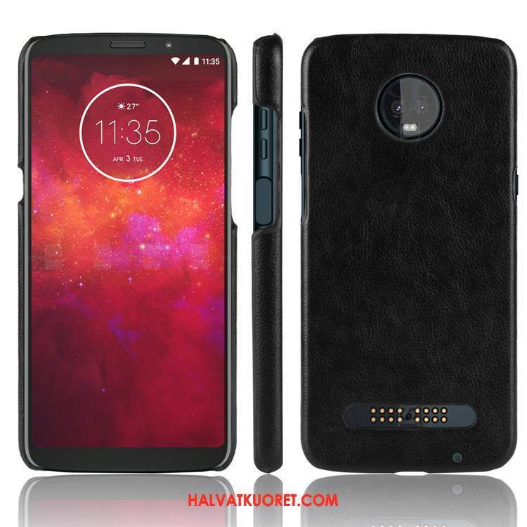 Moto Z3 Play Kuoret Kova Nahka Kotelo, Moto Z3 Play Kuori Puhelimen Litsi