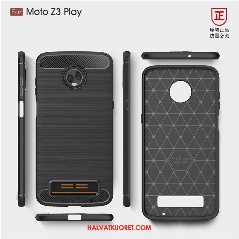 Moto Z3 Play Kuoret Liiketoiminta Yksinkertainen, Moto Z3 Play Kuori Musta Pesty Suede