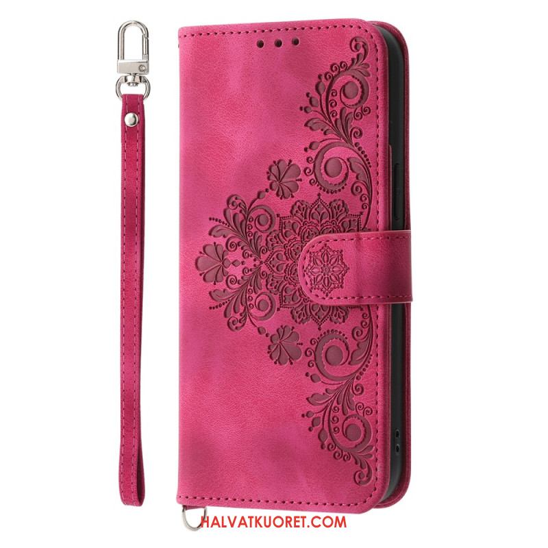 Nahkakotelo Oppo Reno 13 Pro 5g Kukkakuvio Olkahihnalla