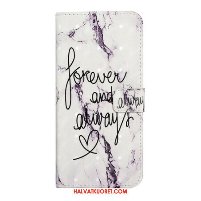 Nahkakotelo Samsung Galaxy S21 FE Marble Forever & Always