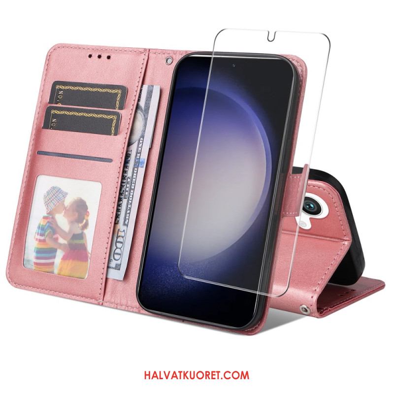 Nahkakotelo Samsung Galaxy S25 5g Enkay Keinonahkainen Näytönsuoja Karkaistusta Lasista