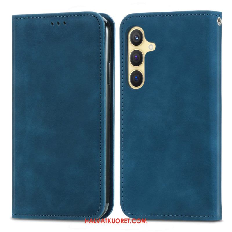 Nahkakotelo Samsung Galaxy S25 5g Mokkanahkakuvioinen Kuvio Suojakuori