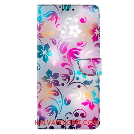 Nahkakotelo Samsung Galaxy S26 Plus Käsintehdyt Kukat