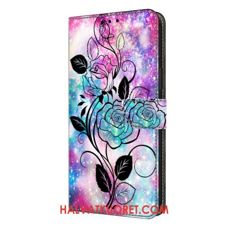 Nahkakotelo Samsung Galaxy S26 Plus Piirretty Ruusu