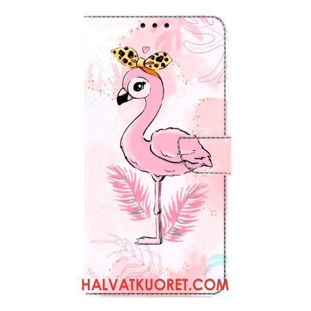 Nahkakotelo Samsung Galaxy S26 Plus Vaaleanpunainen Lintuaihe