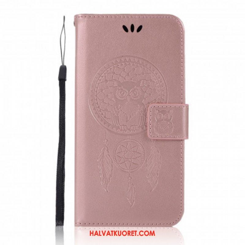 Nahkakotelo Xiaomi Redmi Note 10 Pro Nahkaefekti Dreamcatcher Owl