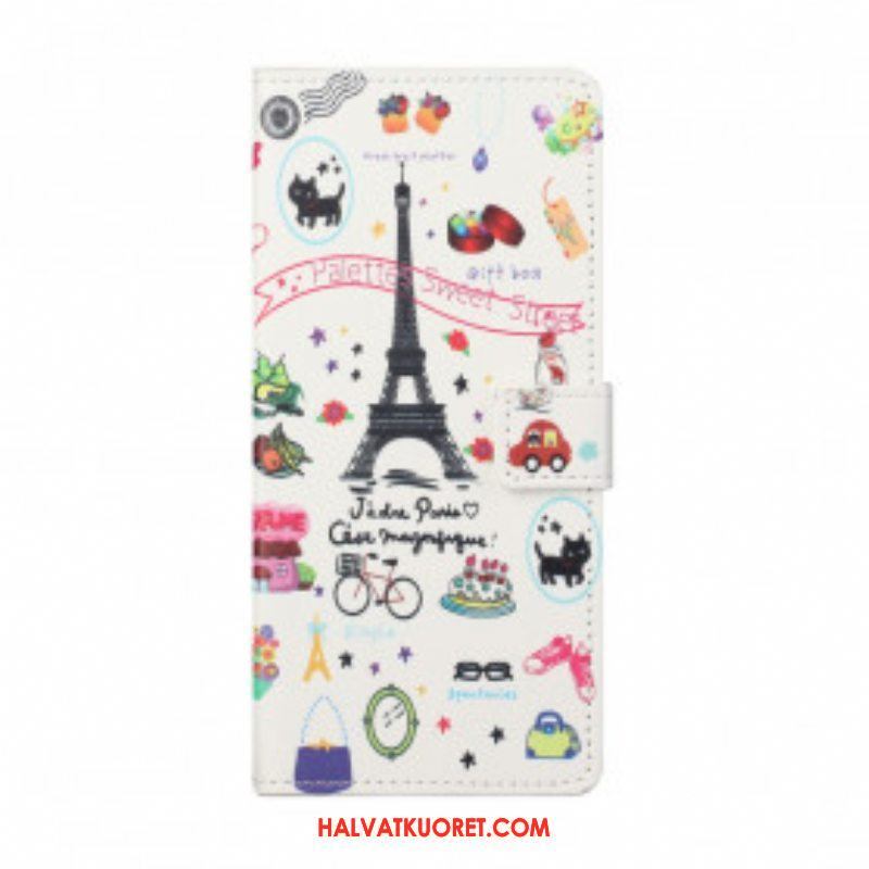 Nahkakotelo Xiaomi Redmi Note 10 Pro Rakastan Pariisia