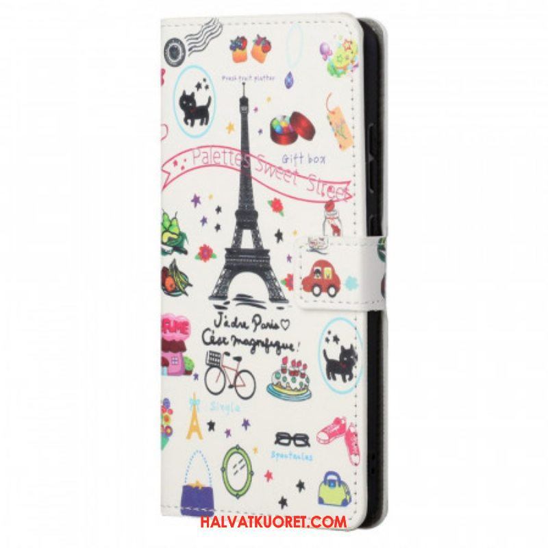 Nahkakotelo Xiaomi Redmi Note 11 Pro / 11 Pro 5G Rakastan Pariisia