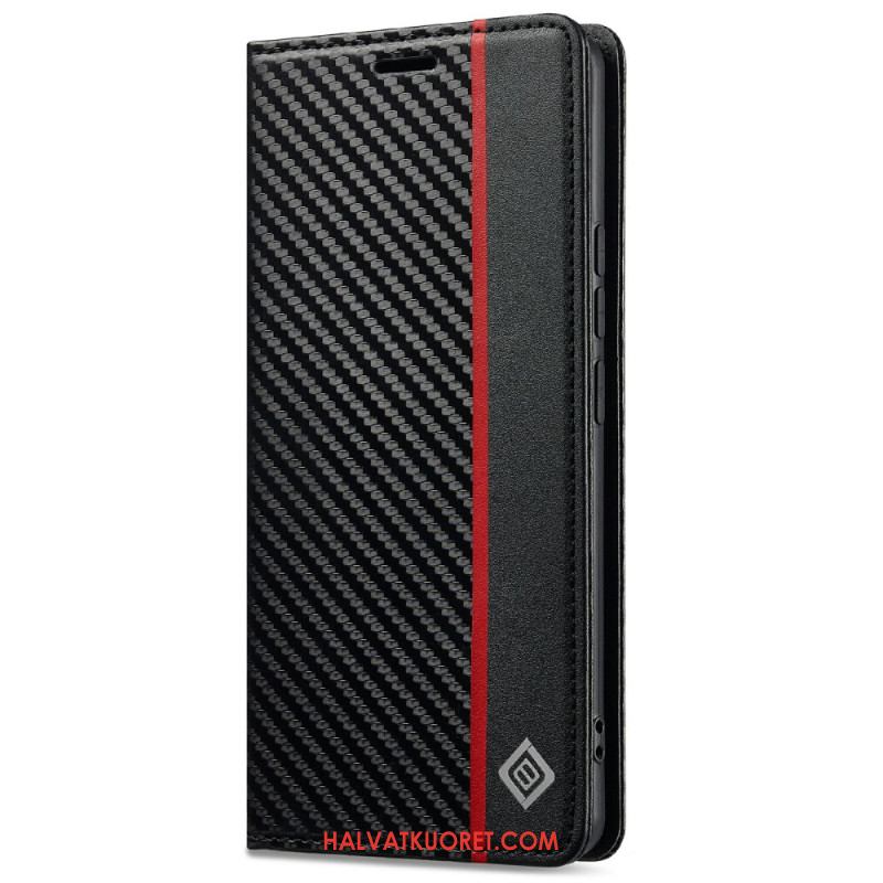 Nahkakotelo Xiaomi Redmi Note 14 Pro 4g Hiilikuitutekstuuri
