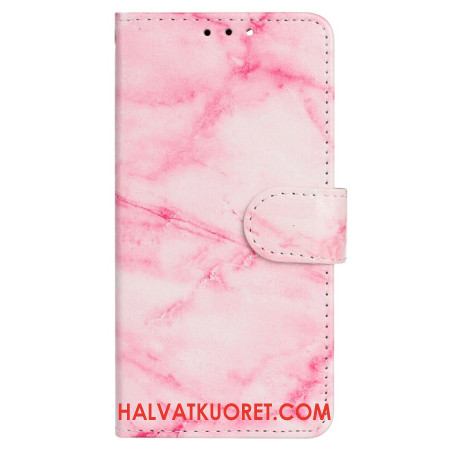 Nahkakotelo Xiaomi Redmi Note 14 Pro 4g Vaaleanpunainen Marmorikuvio