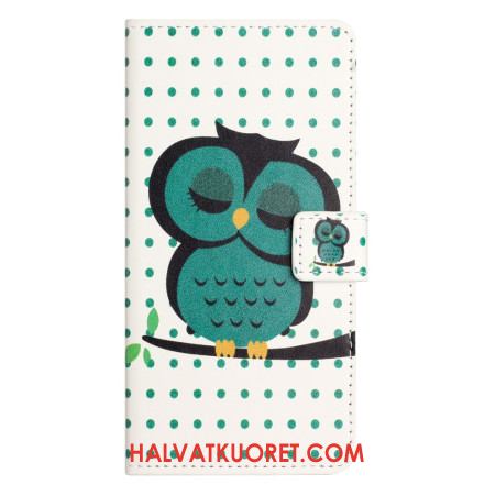 Nahkakotelo Xiaomi Redmi Note 14 Pro Plus 5g Nukkuva Pöllö