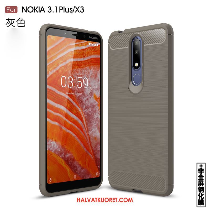 Nokia 3.1 Plus Kuoret Kotelo Silikoni All Inclusive, Nokia 3.1 Plus Kuori Tähti Pehmeä Neste