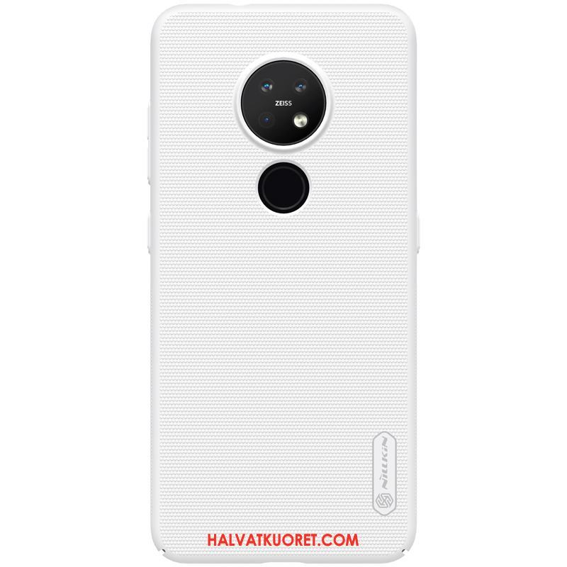 Nokia 7.2 Kuoret Kotelo Pesty Suede Valkoinen, Nokia 7.2 Kuori Murtumaton Suojaus