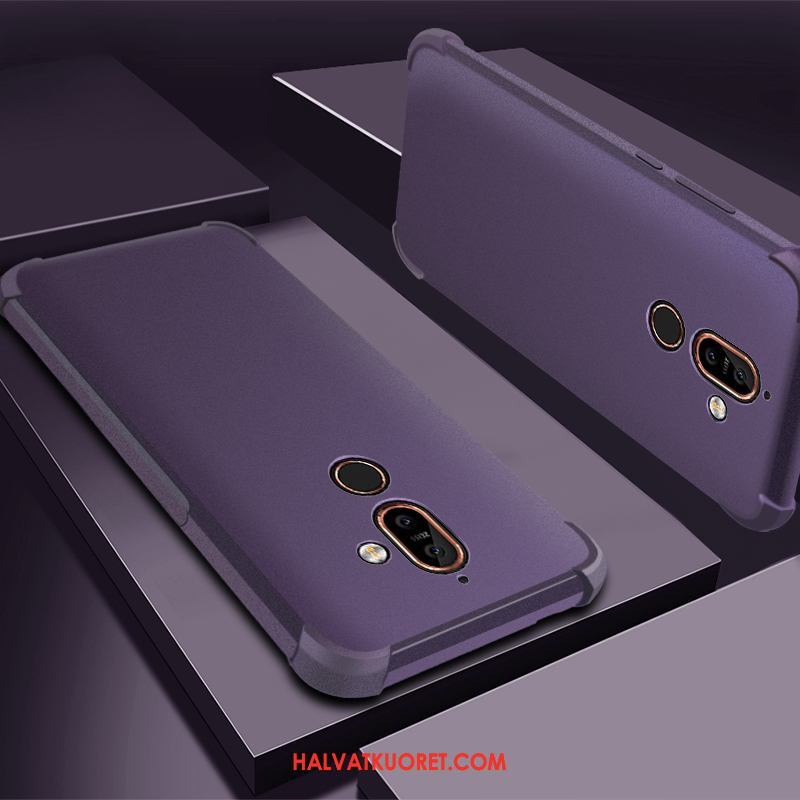 Nokia 7 Plus Kuoret Pesty Suede Violetti, Nokia 7 Plus Kuori Puhelimen Murtumaton