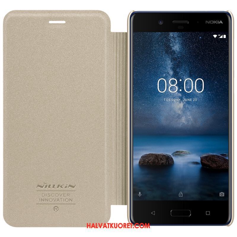 Nokia 8 Kuoret Nahkakotelo Puhelimen, Nokia 8 Kuori Tähti Suojaus Braun