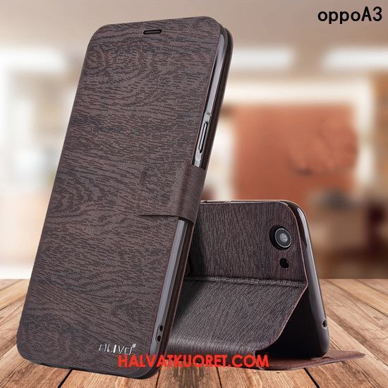 Oppo A3 Kuoret Trendi Pesty Suede, Oppo A3 Kuori Murtumaton Suojaus Braun