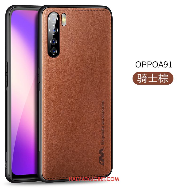 Oppo A91 Kuoret Silikoni Ultra Magneettinen, Oppo A91 Kuori Kotelo Nahkakotelo Braun