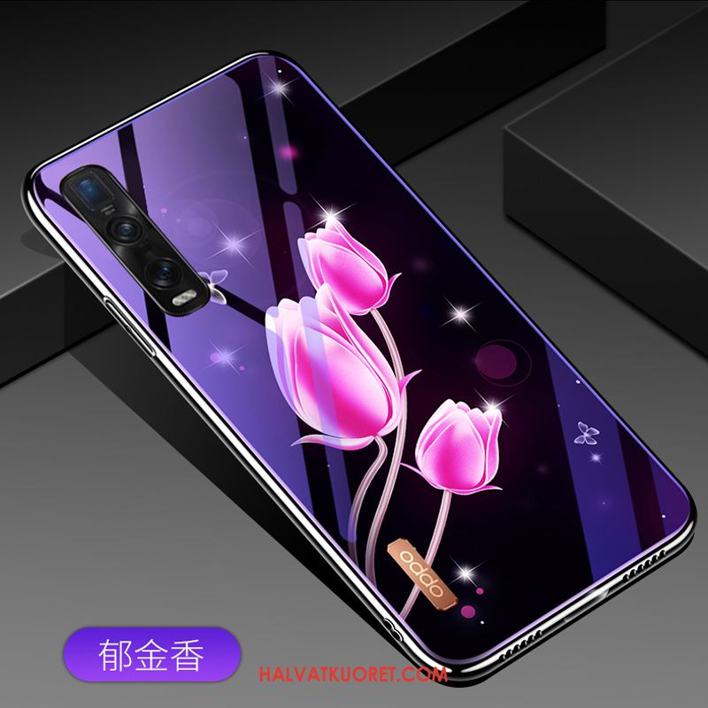 Oppo Find X2 Pro Kuoret Silikoni Lasi Suojaus, Oppo Find X2 Pro Kuori Violetti Pehmeä Neste