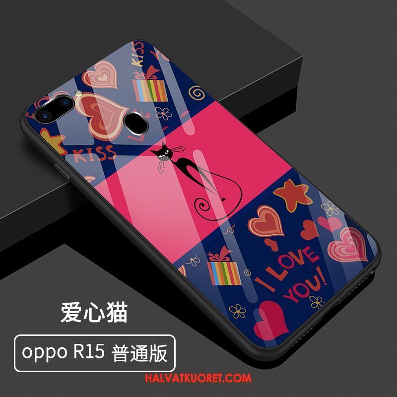 Oppo R15 Kuoret Lasi Kotelo Net Red, Oppo R15 Kuori Punainen Sarjakuva