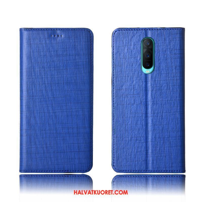 Oppo R17 Pro Kuoret Nahkakotelo Sininen Murtumaton, Oppo R17 Pro Kuori Suojaus All Inclusive