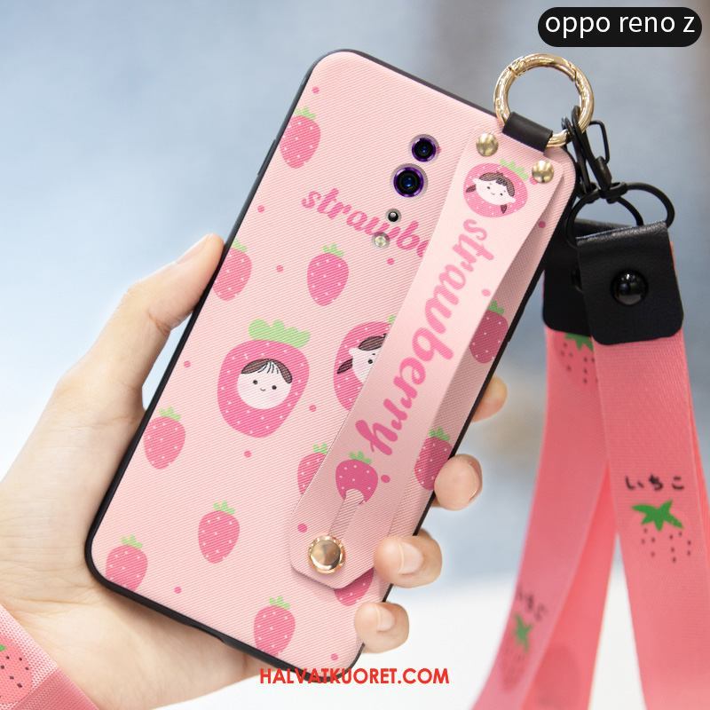 Oppo Reno Z Kuoret Silikoni Mansikka Trendi, Oppo Reno Z Kuori Kotelo Punainen