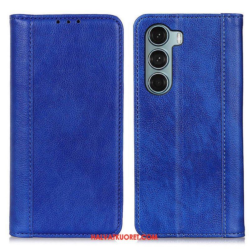 Puhelinkuoret Moto G200 5G Kotelot Flip Litchi Split Leather -versio