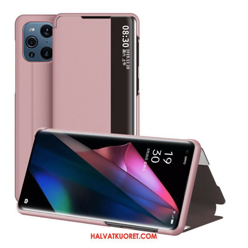 Puhelinkuoret Oppo Find X3 Pro Teksturoitu Keinonahka