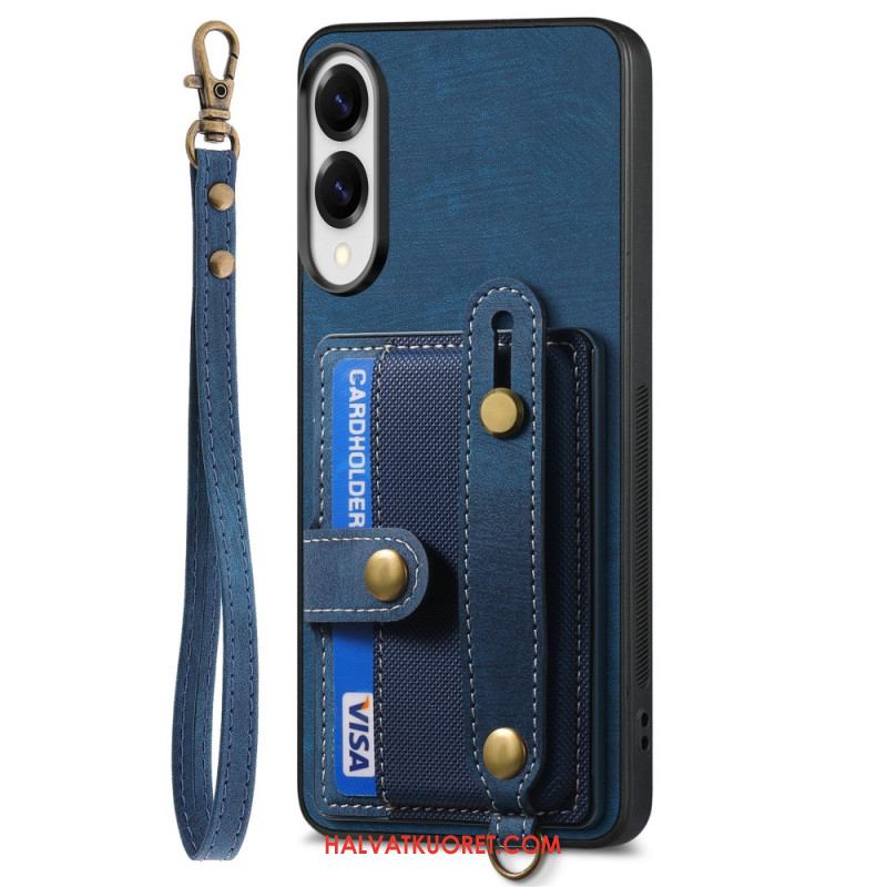 Puhelinkuoret Samsung Galaxy S25 5g Edge Retrokorttikotelo Ja Rannehihna