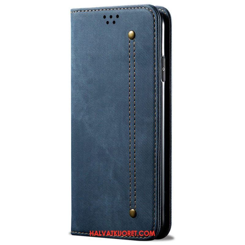 Puhelinkuoret iPhone 14 Kotelot Flip Denim Kangas