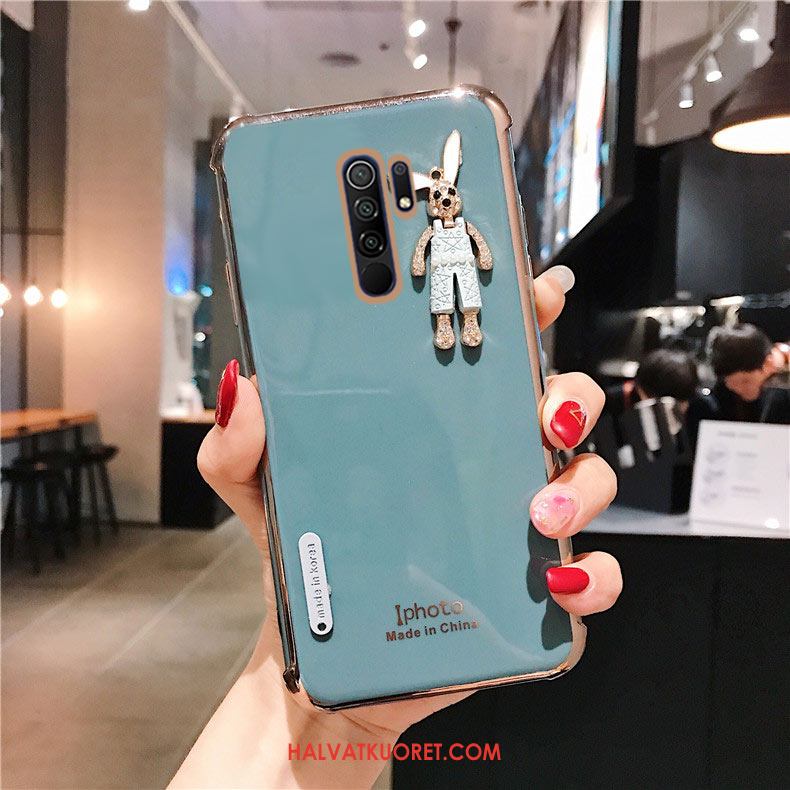 Redmi 9 Kuoret Silikoni Rhinestone Inlay Persoonallisuus, Redmi 9 Kuori Kotelo Pinnoitus Beige