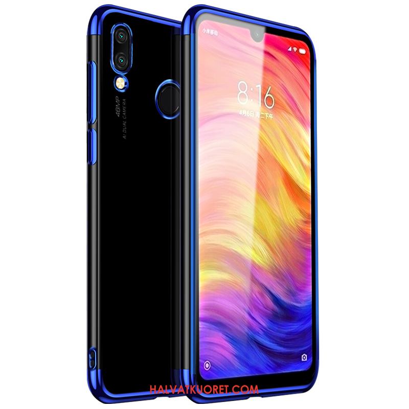 Redmi Note 7 Kuoret Läpinäkyvä All Inclusive Sininen, Redmi Note 7 Kuori Pehmeä Neste Pieni Beige