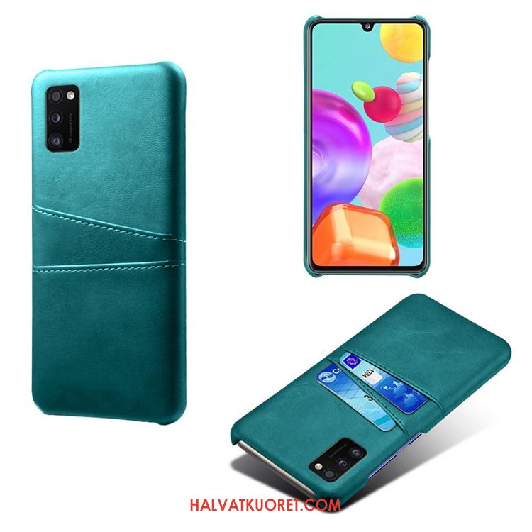 Samsung Galaxy A41 Kuoret Suojaus Kortti Vihreä, Samsung Galaxy A41 Kuori Nahka Puhelimen