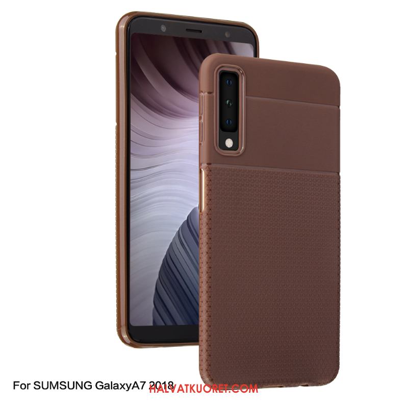 Samsung Galaxy A7 2018 Kuoret Luova Kukkakuvio Kotelo, Samsung Galaxy A7 2018 Kuori Suojaus Braun