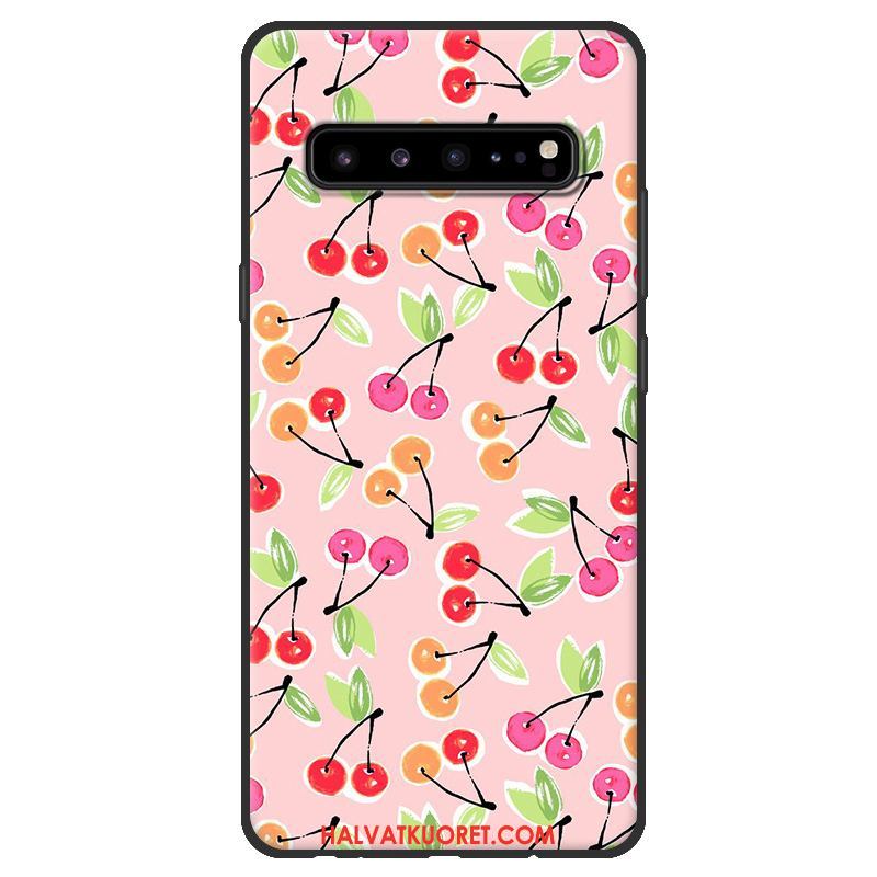 Samsung Galaxy S10 5g Kuoret Suojaus Pesty Suede Musta, Samsung Galaxy S10 5g Kuori Tähti Jauhe