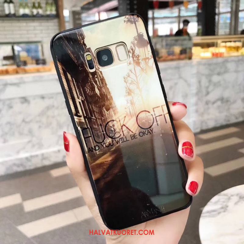 Samsung Galaxy S8 Kuoret Takakansi Keltainen Lasi, Samsung Galaxy S8 Kuori Silikoni Suojaus