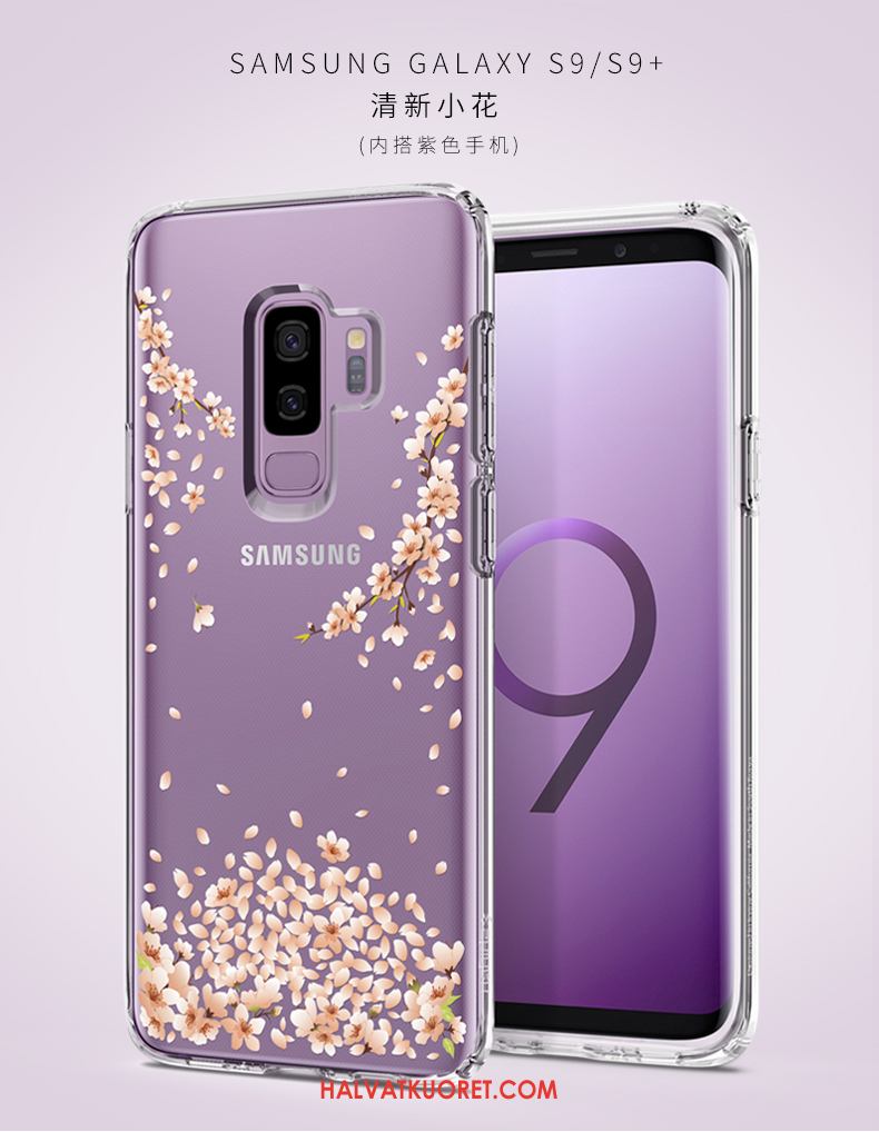 Samsung Galaxy S9+ Kuoret Läpinäkyvä All Inclusive Violetti, Samsung Galaxy S9+ Kuori Silikoni Murtumaton