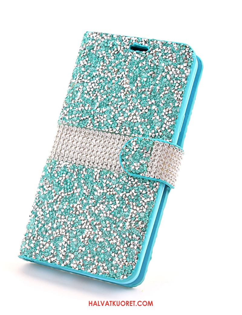 Samsung Galaxy S9+ Kuoret Tähti Kukkakuvio Kotelo, Samsung Galaxy S9+ Kuori Nahkakotelo Rhinestone Inlay