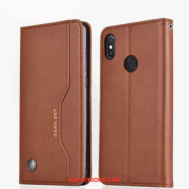 Xiaomi Mi 8 Kuoret Puhelimen Nahkakotelo Aito Nahka, Xiaomi Mi 8 Kuori Suojaus Silikoni Braun Beige