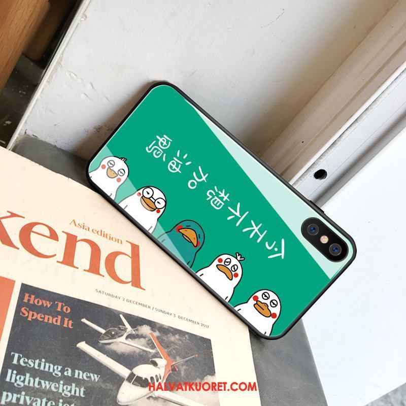 Xiaomi Mi 8 Pro Kuoret Lasi Ankka Rakastunut, Xiaomi Mi 8 Pro Kuori Kukkakuvio Vihreä Beige