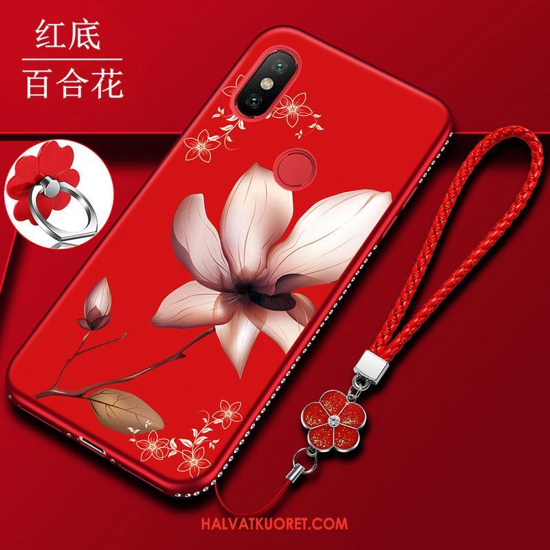 Xiaomi Mi 8 Pro Kuoret Net Red Kukkakuvio Puhelimen, Xiaomi Mi 8 Pro Kuori Suojaus Pesty Suede Beige